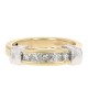 Diamond Fluted Accent Arthritic Shank Ring in White and Yellow Gold